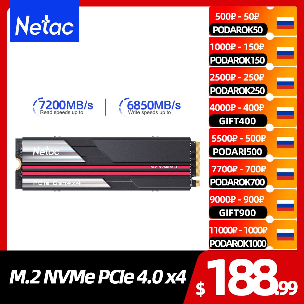 Netac SSD NVMe M2 1TB 2TB 4TB SSD PCIe4.0 M.2 22..